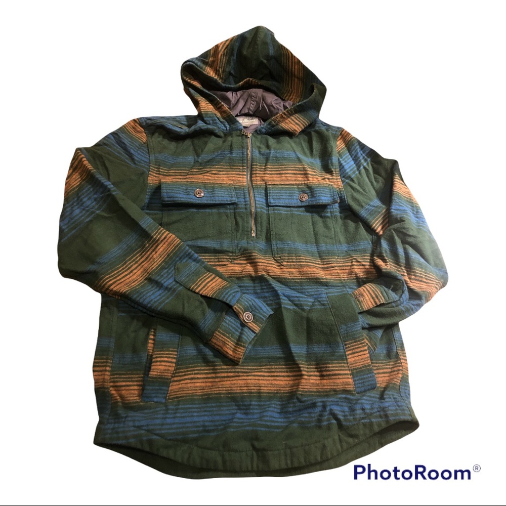 Men's Signature 1933 Chamois Cloth Shirt, Long-Sleeve Hooded Stripe